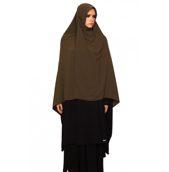 Khaki Blue Silk Scarf  L