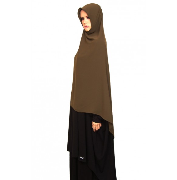 Khaki Blue Silk Scarf  L