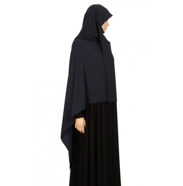 Navy Blue Silk Scarf  L