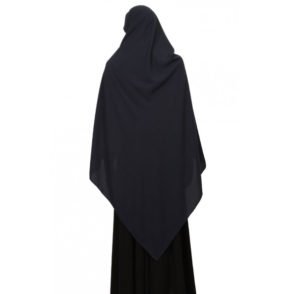 Navy Blue Silk Scarf  L