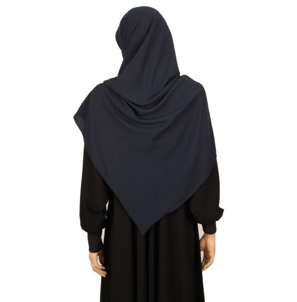 Navy Blue Silk Scarf  S