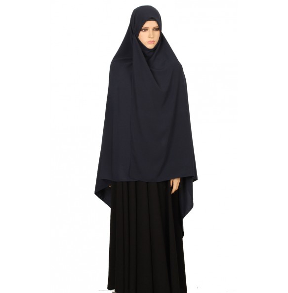 Navy Blue Silk Scarf  XL